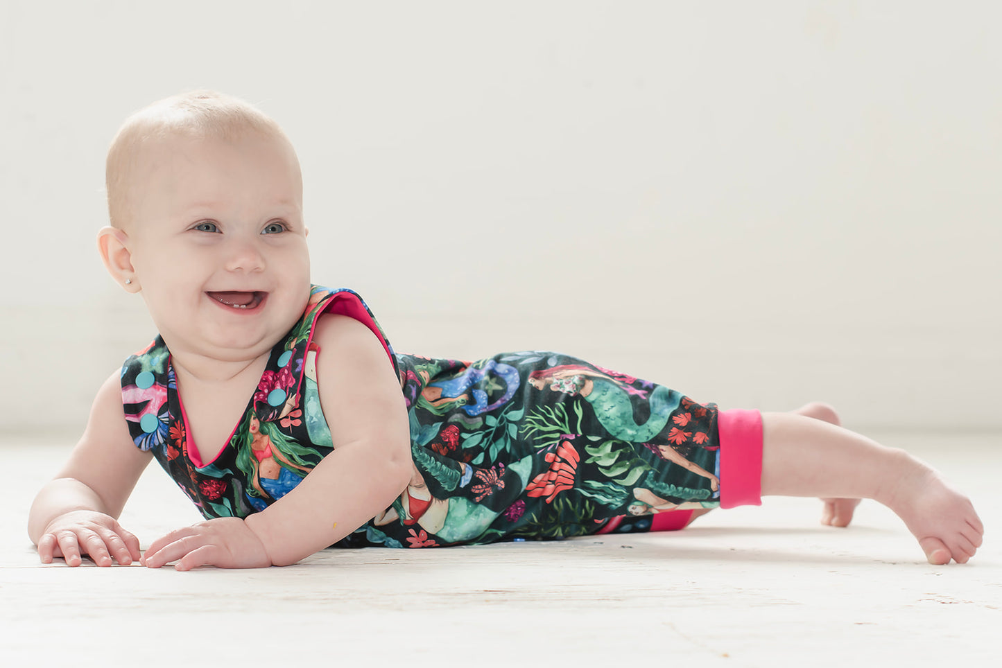 Grow with me snap romper - Short Length - Mermaids